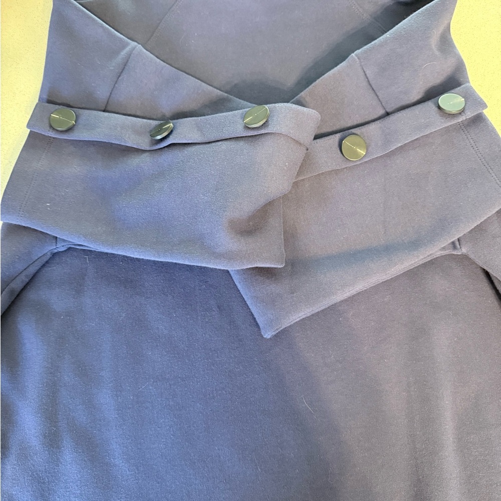 Anthropologie Navy sweatshirt with Button Details